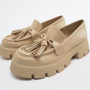 Low Heel Lug Sole Loafers Zara